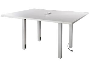 CECT-052 | 5 ft. Table Powered Conference Table White -- Trade Show Rental Furniture